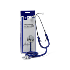MEDMDS926103 - Medline - Single-Head Stethoscope, Blue, 1/EA