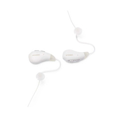 Medline Rechargeable Digital OTC Hearing Aid with Bluetooth, Behind-The-Ear Style, White, Set of 2