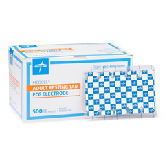 Medline Medgel Resting Tab ECG Electrodes in Individual Sheets of 10, 4000 Each per Case