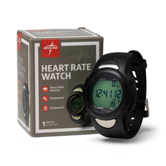 Medline Digital Heart Rate and Pedometer Watch, New Version, 1/EA