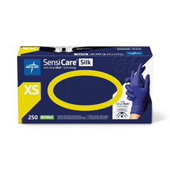 Medline SensiCare Silk Nitrile Exam Gloves with SmartBoX Technology, Size XS, 250 EA/BX