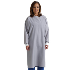 Medline AAMI Level 1 Reusable Isolation Gown, Overlap Back, Grey, One Size Fits Most, 6 dozen/case, 12 EA/DZ