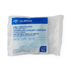 Medline Single-Tread Patient Slippers, Blue, Size L