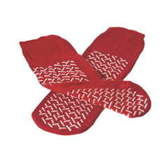 MEDMDT211250R - Medline - Double-Tread Fall Prevention Patient Slippers, Red, One Size Fits Most