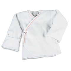 Medline Baby Shirt with Mitten Cuffs, Snap-Side, 3 Month, Peach Stitching, 12 EA/DZ