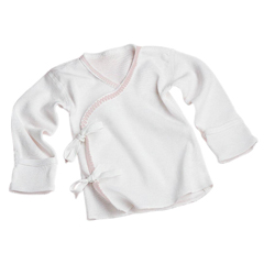Medline Baby Shirt with Mitten Cuffs, Tie-Side, 6 Month, 12 EA/DZ
