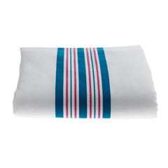 Medline Baby Blanket, White with Pink and Blue Stripe, 100% Cotton, 36