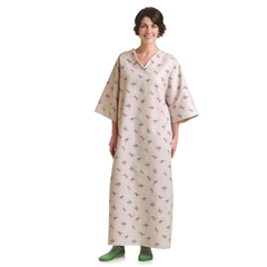 Medline Patient Gown with Side Ties, Galaxy Print, Gray, 12 EA/DZ