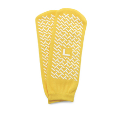 Medline Fall Prevention Patient Slippers, Yellow, Size Large, 1/PR