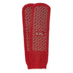 Medline Double-Tread Patient Slippers, Red, Size 2XL, 48 EA/CS