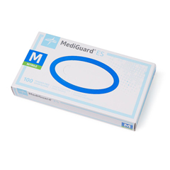 Medline MediGuard ES Powder-Free Nitrile Exam Gloves, Transparent Blue, Medium, 100 EA/BX