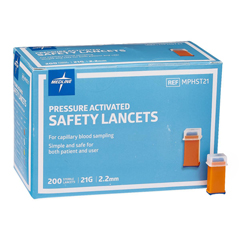 MEDMPHST21 - Medline - Safety Lancet with Pressure Activation, 21G x 2.2 mm, 2000 EA/CS