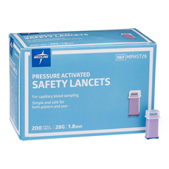 MEDMPHST28 - Medline - Safety Lancet with Pressure Activation, 28G x 1.8 mm, 2000 EA/CS