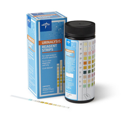 MEDMPHUA10SG - Medline - 10-Parameter Urine Reagent Strips Including Specific Gravity, 100/Bottle, 1/BO