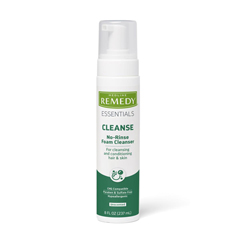 Medline Essentials No-Rinse Foam Cleanser, 8 oz. Pump Bottle, 1/EA