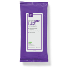 Medline ReadyBath LUXE Total Body Cleansing Heavyweight Wash Cloth, Scented, 8 Wipes/Pack