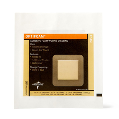 Medline Foam Dressing, Adhesive, Optifoam, 4x4