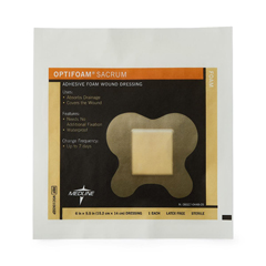 Medline Optifoam Sacrum Adhesive Foam Wound Dressing, 6.1