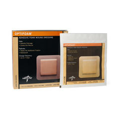 Medline Dressing, Foam, Adhesive, Optifoam, 6x6, (4.5x4.5 Pad)