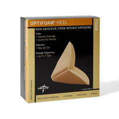 Medline Optifoam Heel Nonadhesive Foam Wound Dressing, in Educational Packaging, 5 EA/BX