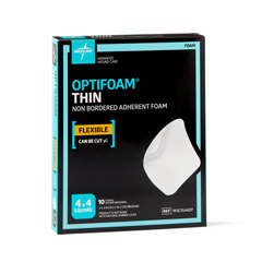 Medline Optifoam Thin Adhesive Foam Dressing, 4
