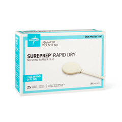 Medline SurePrep Rapid-Dry No-Sting Barrier Film, 3 mL Wand, 25 EA/BX