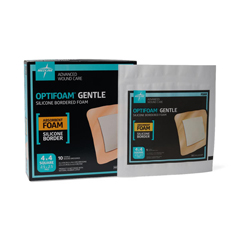 Medline Optifoam Gentle Foam Dressings with Silicone Adhesive Border, 100 EA/CS