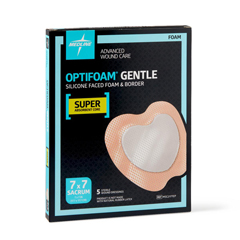 Medline Optifoam Gentle Silicone-Faced Foam Dressing in Educational Packaging, Sacrum, 7