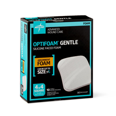 Medline Optifoam Gentle Non-Bordered Silicone-Faced Foam Dressings, 100 EA/CS