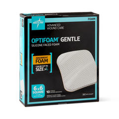 Medline Optifoam Gentle Silicone-Faced Foam Dressing, 6