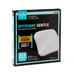 MEDMSC2288EPZ - Medline - Optifoam Gentle Silicone-Faced Foam Dressing, 8 x 8, in Educational Packaging, 5 EA/BX