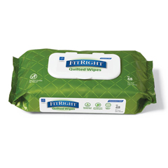 Medline FitRight Quilted Personal Cleansing Wipes, 12 EA/CS