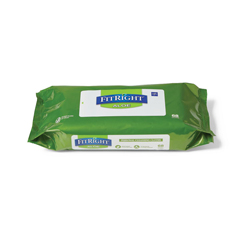 Medline FitRight Aloe Scented Wet Wipes, Peel and Reseal Pack, 68/Pack