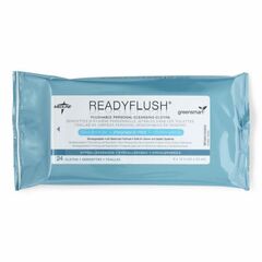 Medline ReadyFlush Flushable Personal Cleansing Wipes, Fragrance Free, 24/PK, 24 PK/CS