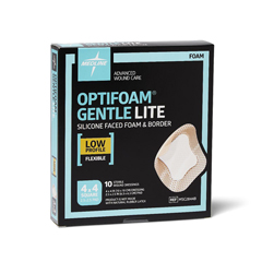 Medline Optifoam Gentle Lite Foam Dressings, 100 EA/CS