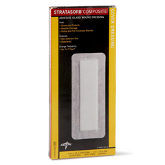 Medline Stratasorb Composite Adhesive Island Wound Dressings, 4