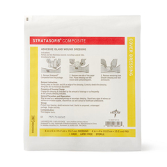 Medline Stratasorb Composite Adhesive Island Wound Dressings, 6