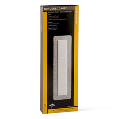 MEDMSC32414 - Medline - Sterile Bordered Gauze Adhesive Island Wound Dressing, 4 x 14 with 2 x 12 Pad