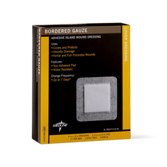 MEDMSC3244 - Medline - Sterile Bordered Gauze Adhesive Island Wound Dressing, 4 x 4 with 2.5 x 2.5 Pad, 150 EA/CS