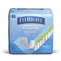 MEDMSC326015H - Medline - FitRight Double Up Thin Incontinence Booster Pads, 3.5 X 11.5, 24 EA/BG