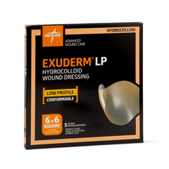 Medline Dressing, Hydrocolloid, Exuderm Low Profile & Thin, 6x6
