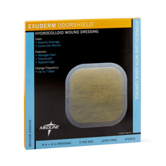 Medline Exuderm Odorshield Hydrocolloid Wound Dressing, 8