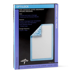 Medline OptiLock Nonadhesive Super Absorbent Wound Dressings, 6.5