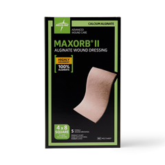 MEDMSC7348EP - Medline - Maxorb II Alginate Dressings, 4 x 8, in Educational Packaging