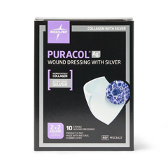 MEDMSC8422 - Medline - Puracol AG+ Collagen Wound Dressing with Silver, 2 x 2, 50 EA/CS