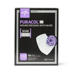 MEDMSC8444 - Medline - Puracol AG+ Collagen Wound Dressing with Silver, 4 x 4