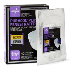 Medline Puracol Plus AG+ Collagen Wound Dressings with Silver, 2