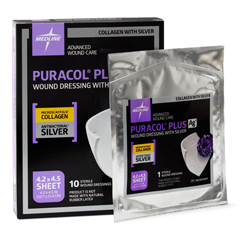 Medline Puracol Plus AG+ Collagen Wound Dressings with Silver, 1 Each