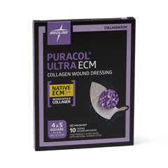 MEDMSC8845EP - Medline - Puracol Ultra ECM Collagen Wound Dressing in Educational Packaging, 4 x 5
