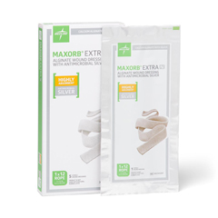 Medline Maxorb Extra Ag+ CMC/Alginate Dressings, 5 Each per Box